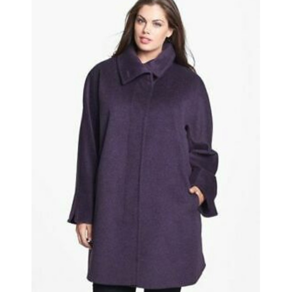 24W GUC Ellen Tracy Purple Wool Blend Peacoat